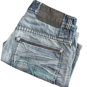 Rocawear Men's Denim Shorts Light Wash Regular Fit Size 36‎ Y2K Hip Hop